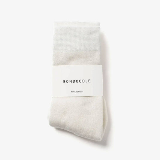 Bondoodle - Super-Soft Cozy Lounge Socks in Cloud White