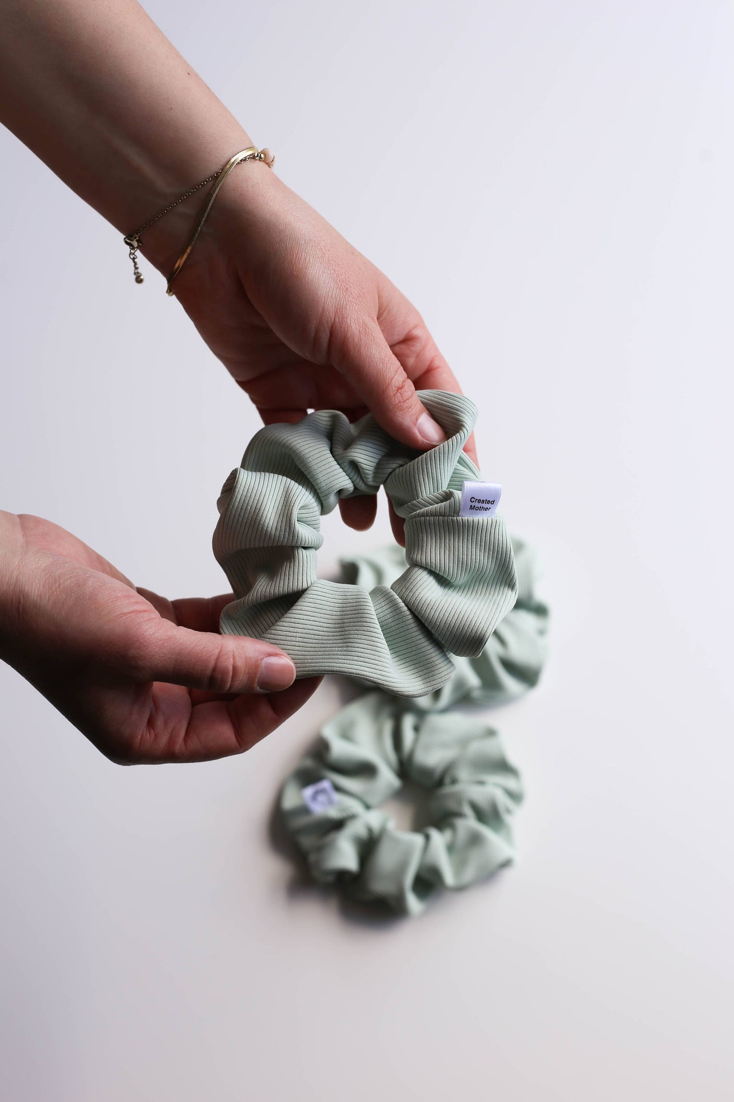 Light Sage Ribbed SWIM Scrunchie